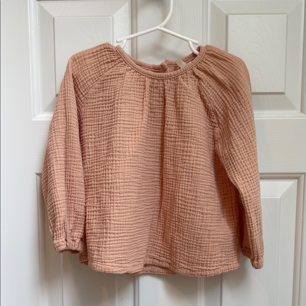 Wild WawaKids Long Sleeve Guaze Top - Pink size 3-4 years